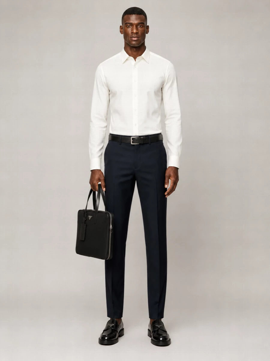 Prada Virgin Wool Straight-Leg Trousers