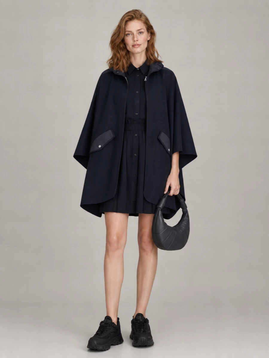 Moncler Wool Hooded Cape