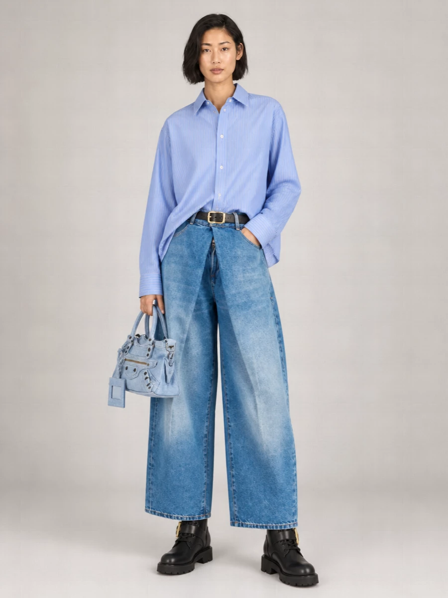 Balmain Denim Wide-Leg Jeans