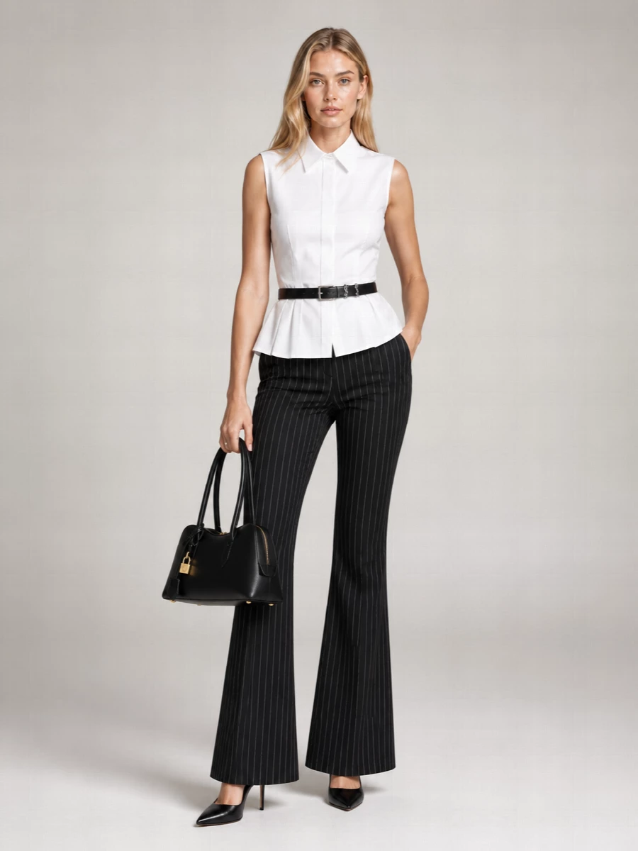 Sportmax Virgin Wool Blend Flared Trousers