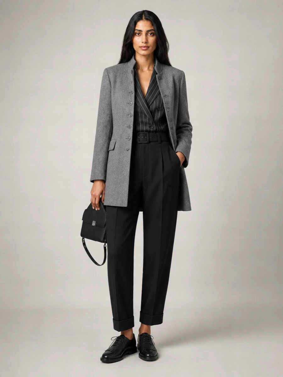 Max Mara cashmere crew-neck long-sleeve single-breasted jacket