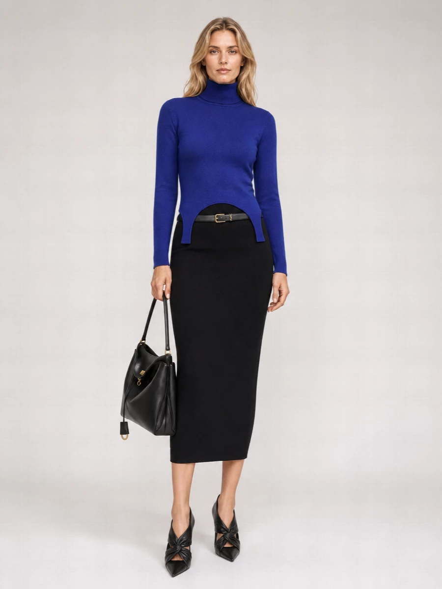 Saint Laurent Cashmere Ribbed Turtleneck Sweater