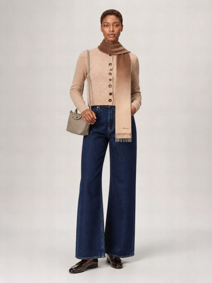 Loulou Studio Cropped Long Sleeve Knit Cardigan