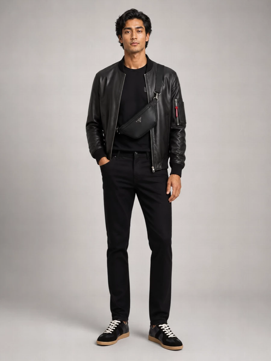 Dsquared2 Leather Bomber Jacket