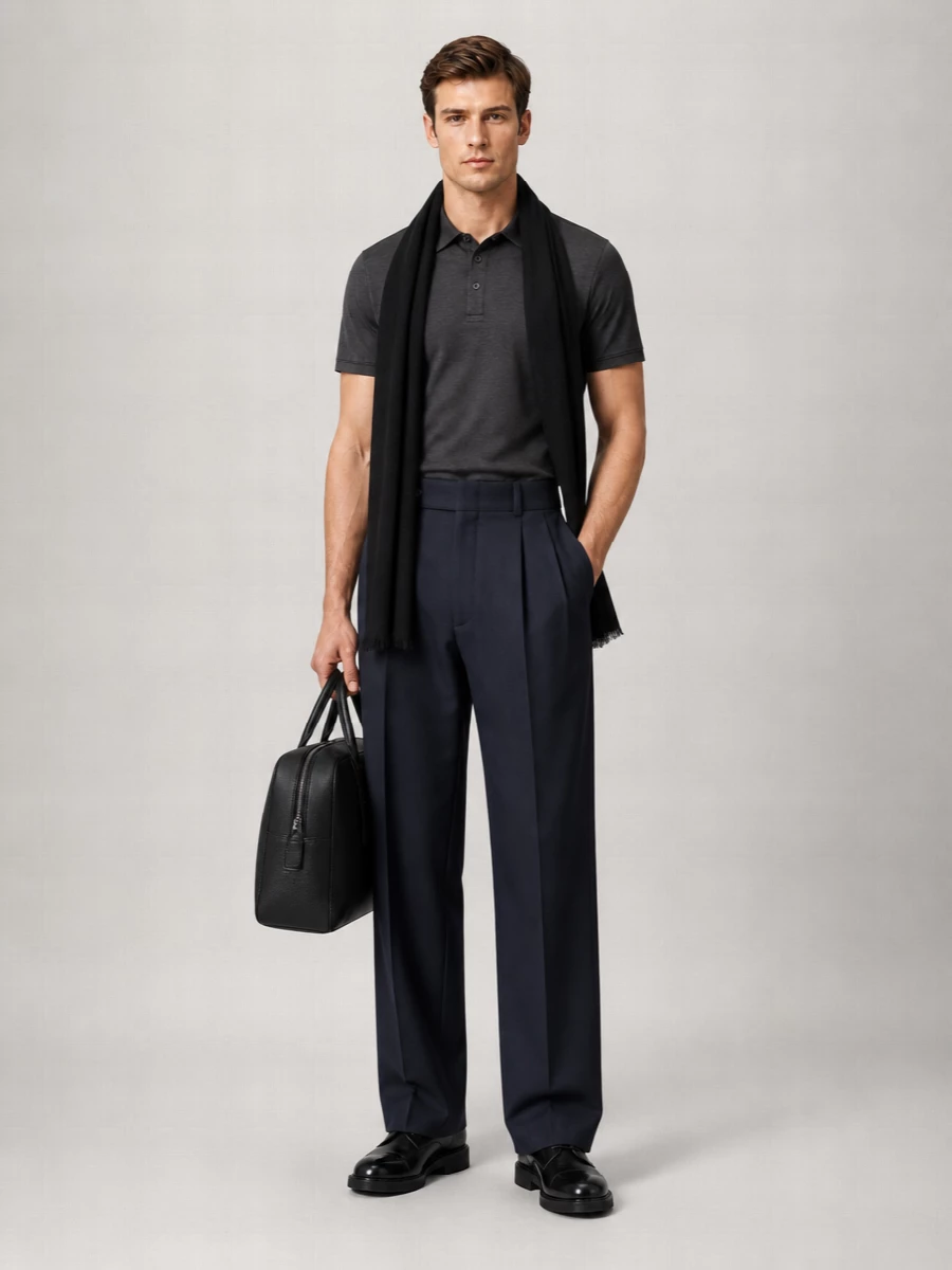 Giorgio Armani Silk Cotton Short-Sleeve Polo Shirt