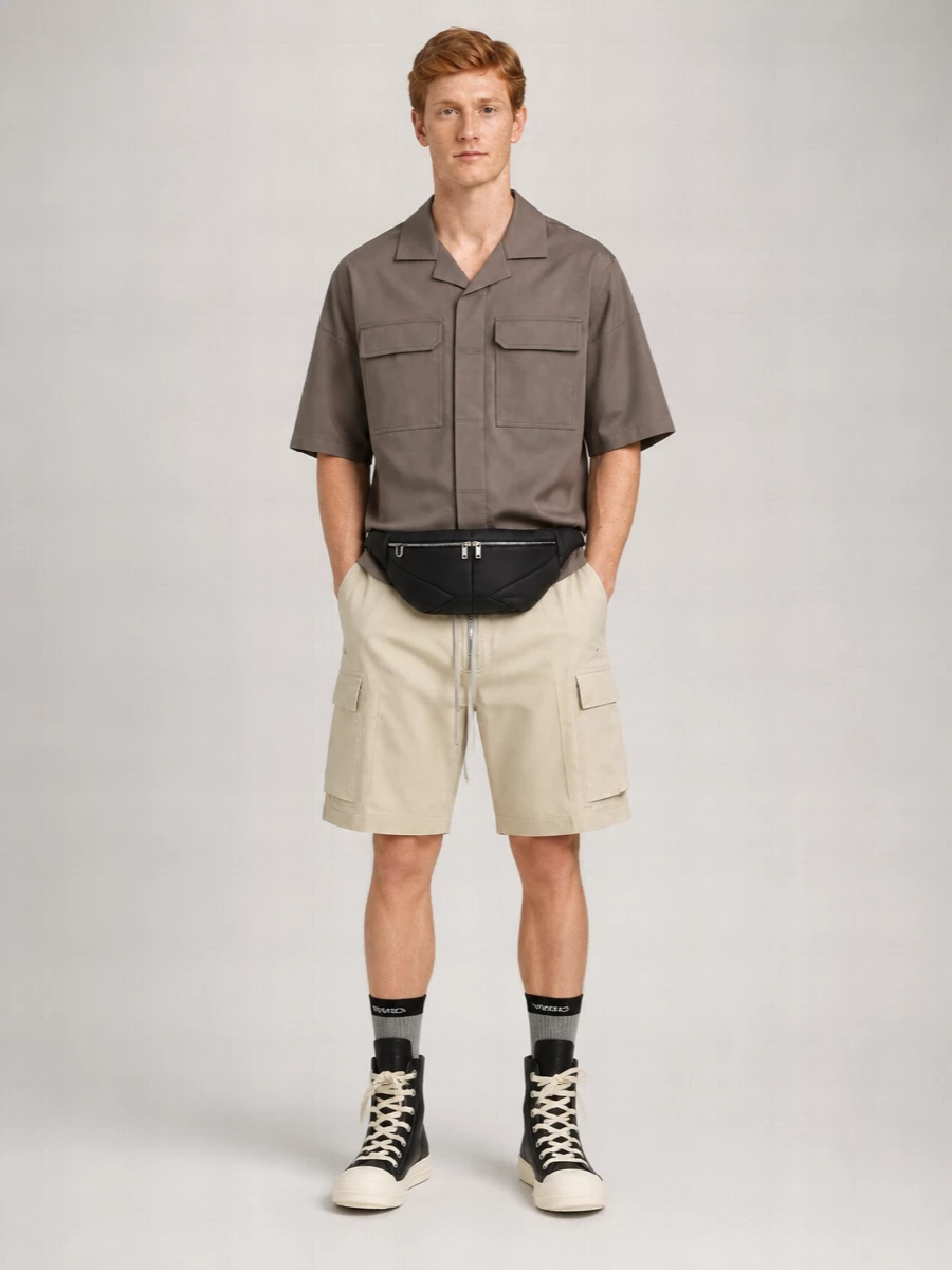 Rick Owens Cotton Relaxed-Fit Cargo Shorts
