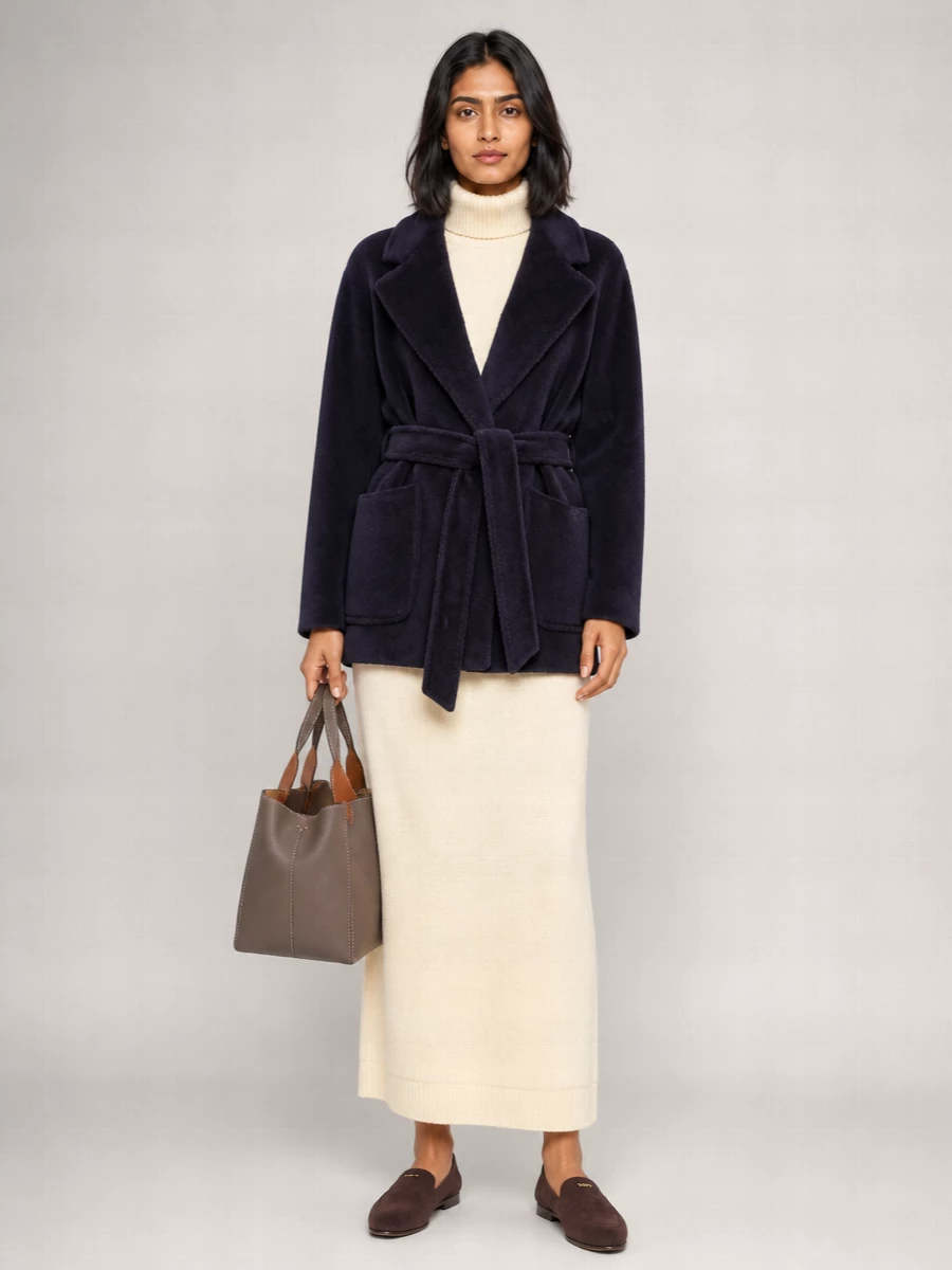Tagliatore alpaca wool fitted coat