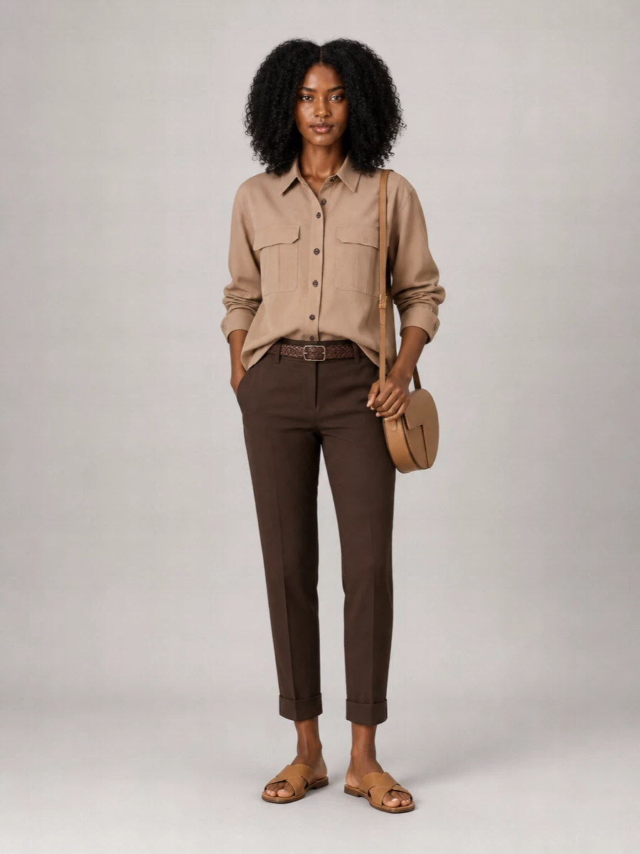 Parosh Casual Box-Pleat Detail Collared Neck Top