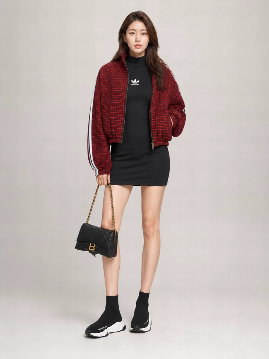Balenciaga Lamb Leather Reversible Oversized Bomber Jacket