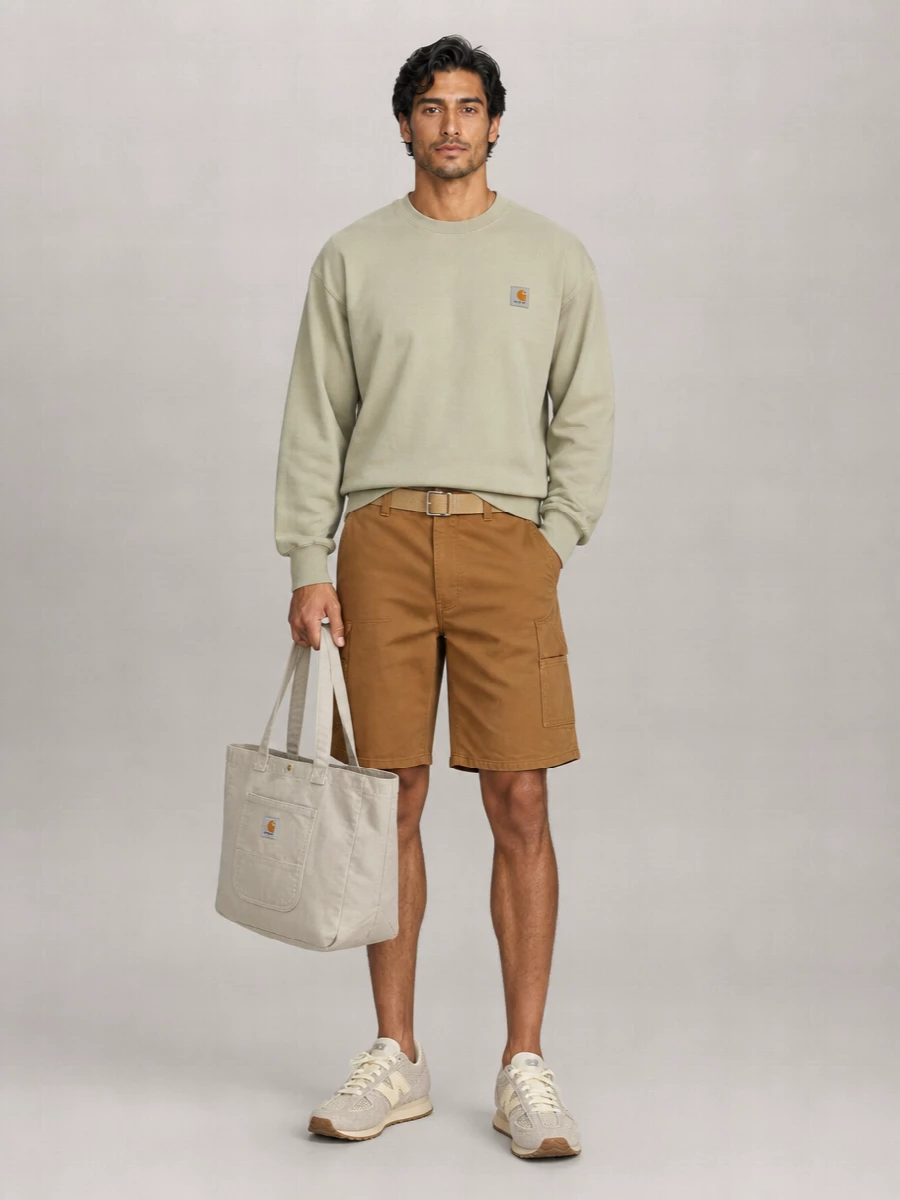 Carhartt Wip Waist Belted Cotton Knee Shorts