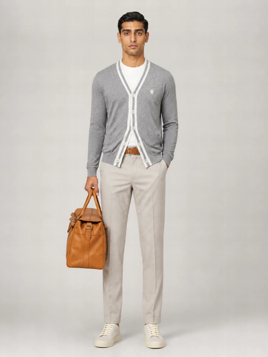 Brunello Cucinelli Ribbed V-Neck Cotton Cardigan