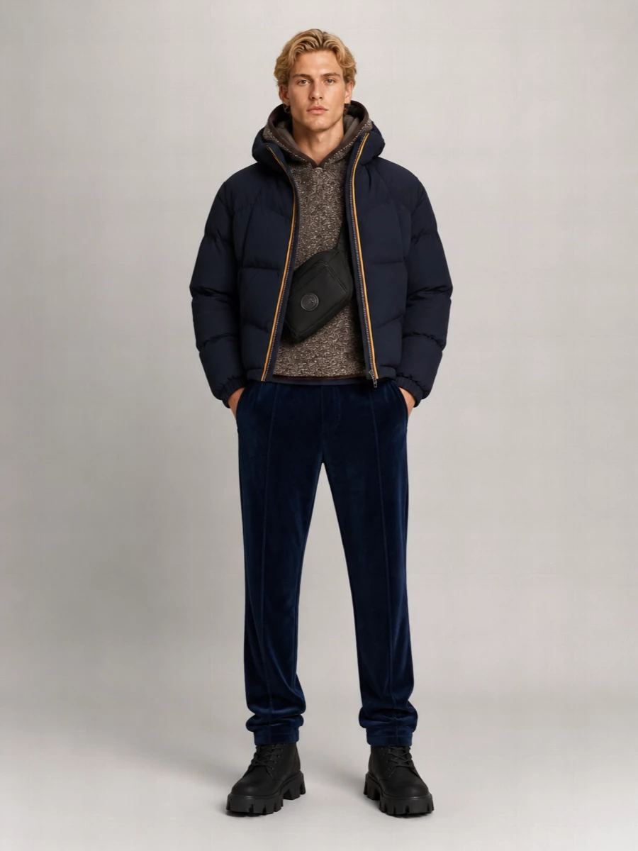 K-Way Nylon Quilted Puffer Coat