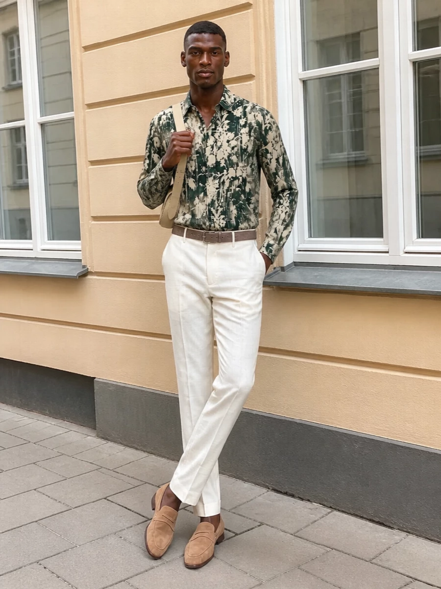 Pt torino off white trousers tods suede loafers