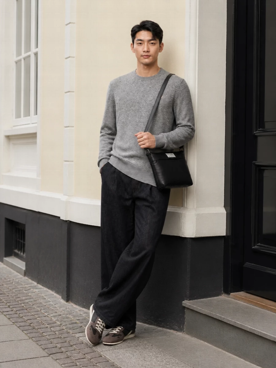 Comme des garcons knit wide leg trousers outfit