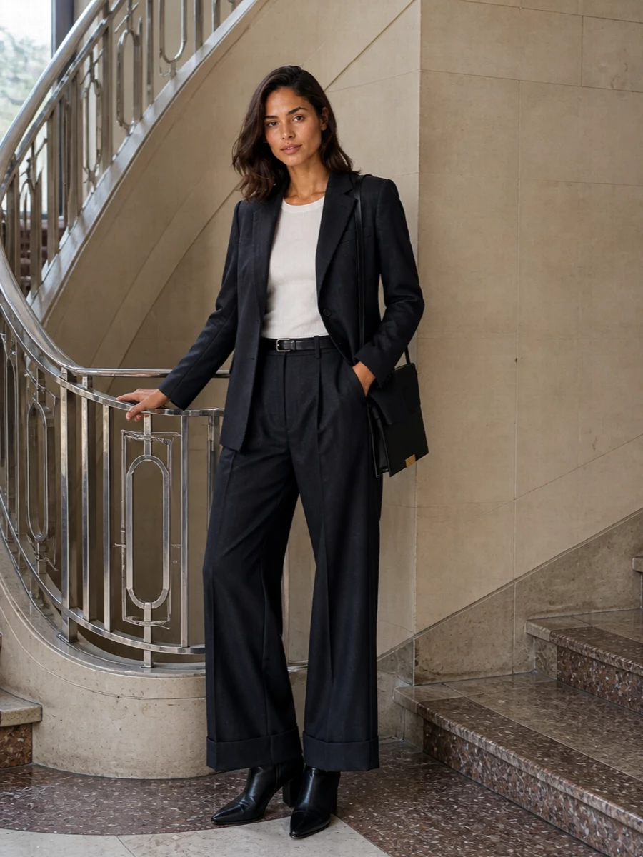 Junya watanabe pinstripe suit wide leg trousers