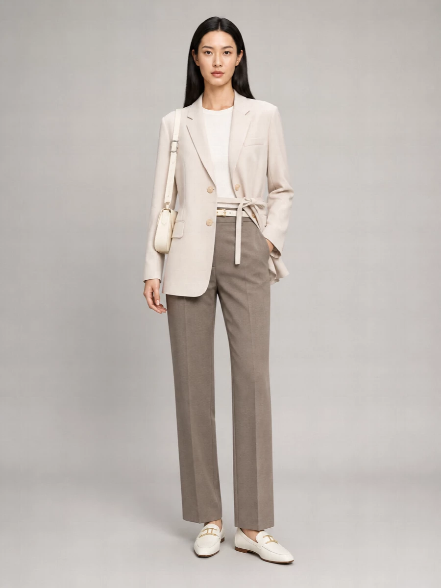 Semicouture Wool Single-Breasted Belted Suit Jacket