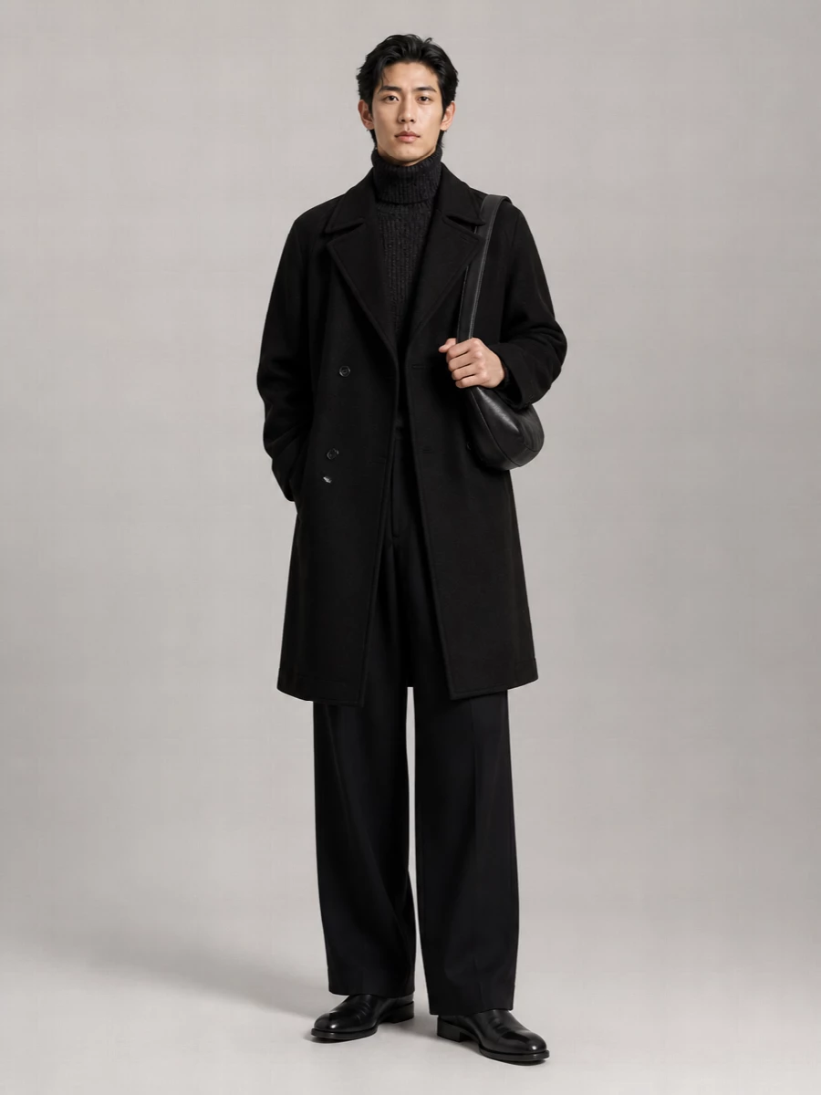 Lemaire Alpaca Wool Oversized Double-Breasted Coat