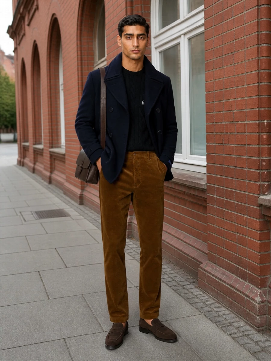 Polo ralph lauren pea coat corduroy trousers