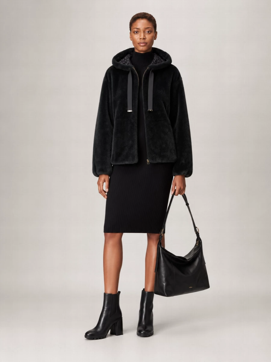 Herno Hooded Faux Fur Bomber Jacket