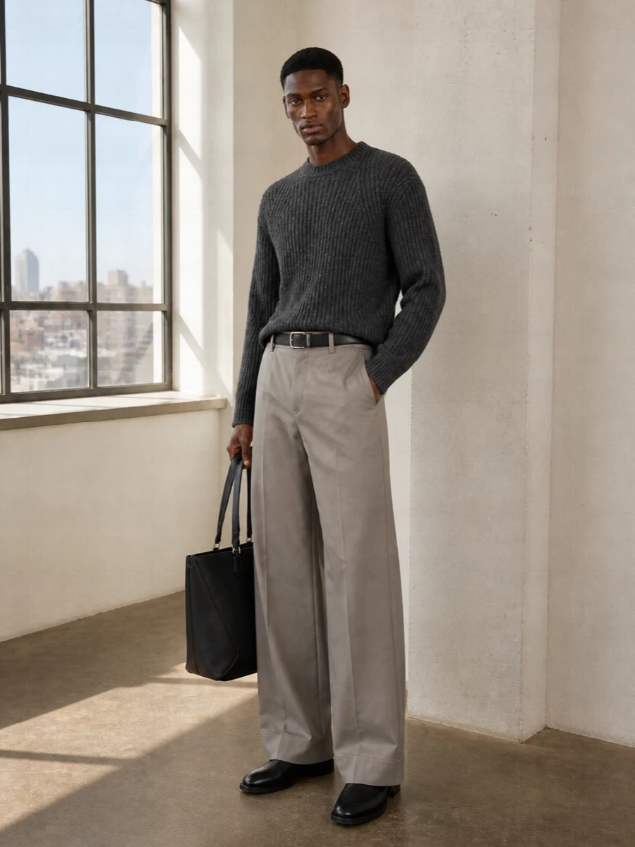 Alexander mcqueen wide leg trousers knit boots