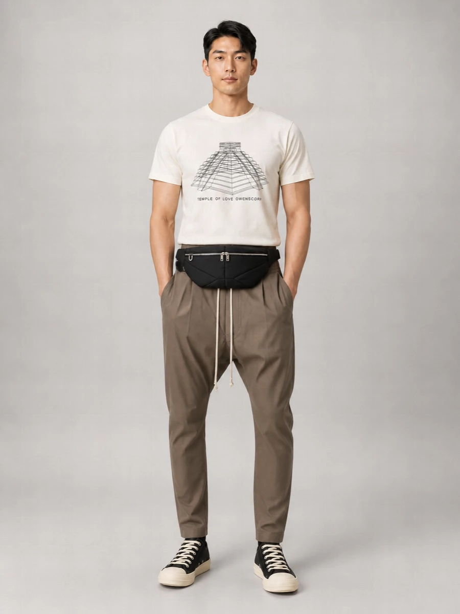 Rick Owens Cotton Temple Of Love Printed Crew Neck Short Sleeve T-Shirt