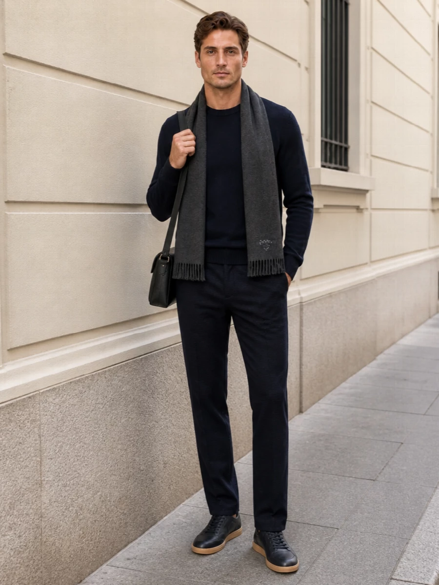 Giorgio armani navy sweater tailored trousers