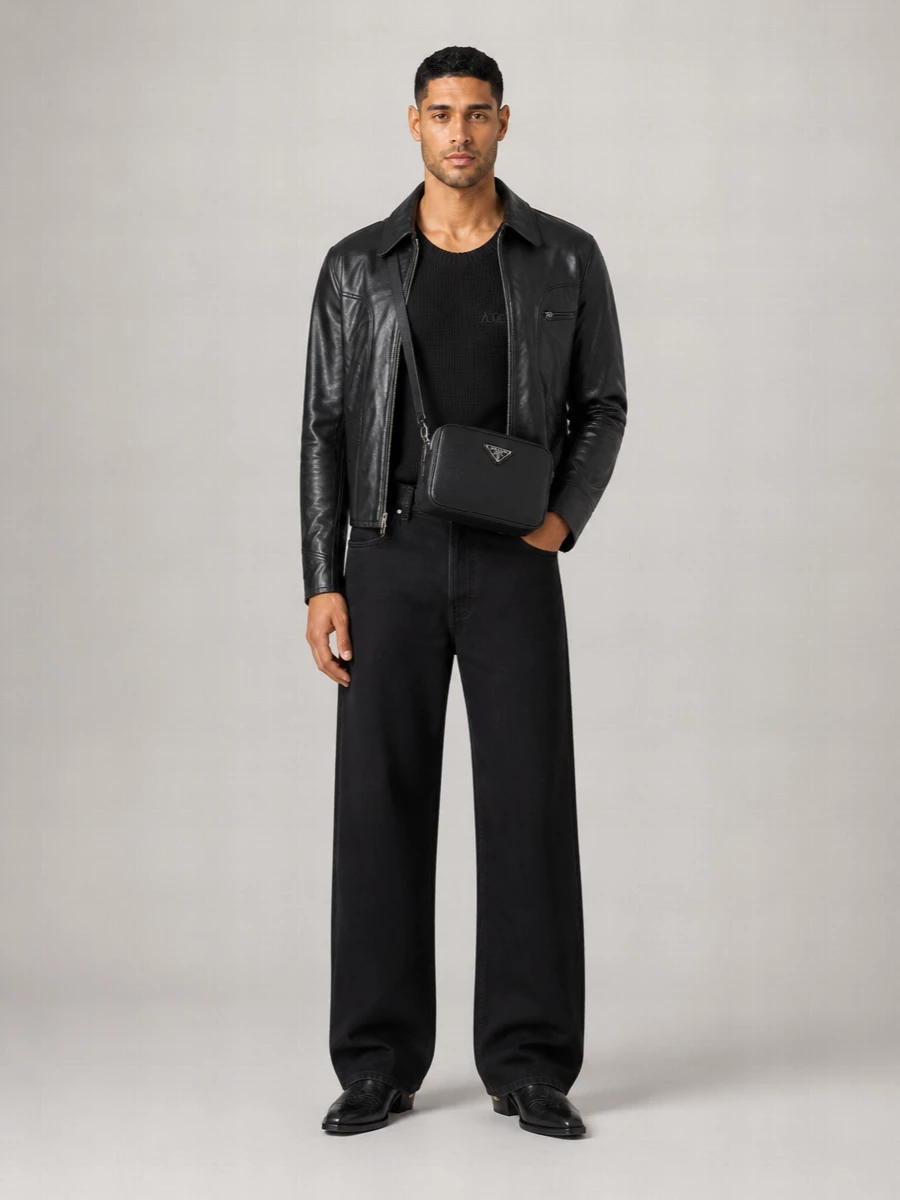 Amiri Leather Zip Jacket
