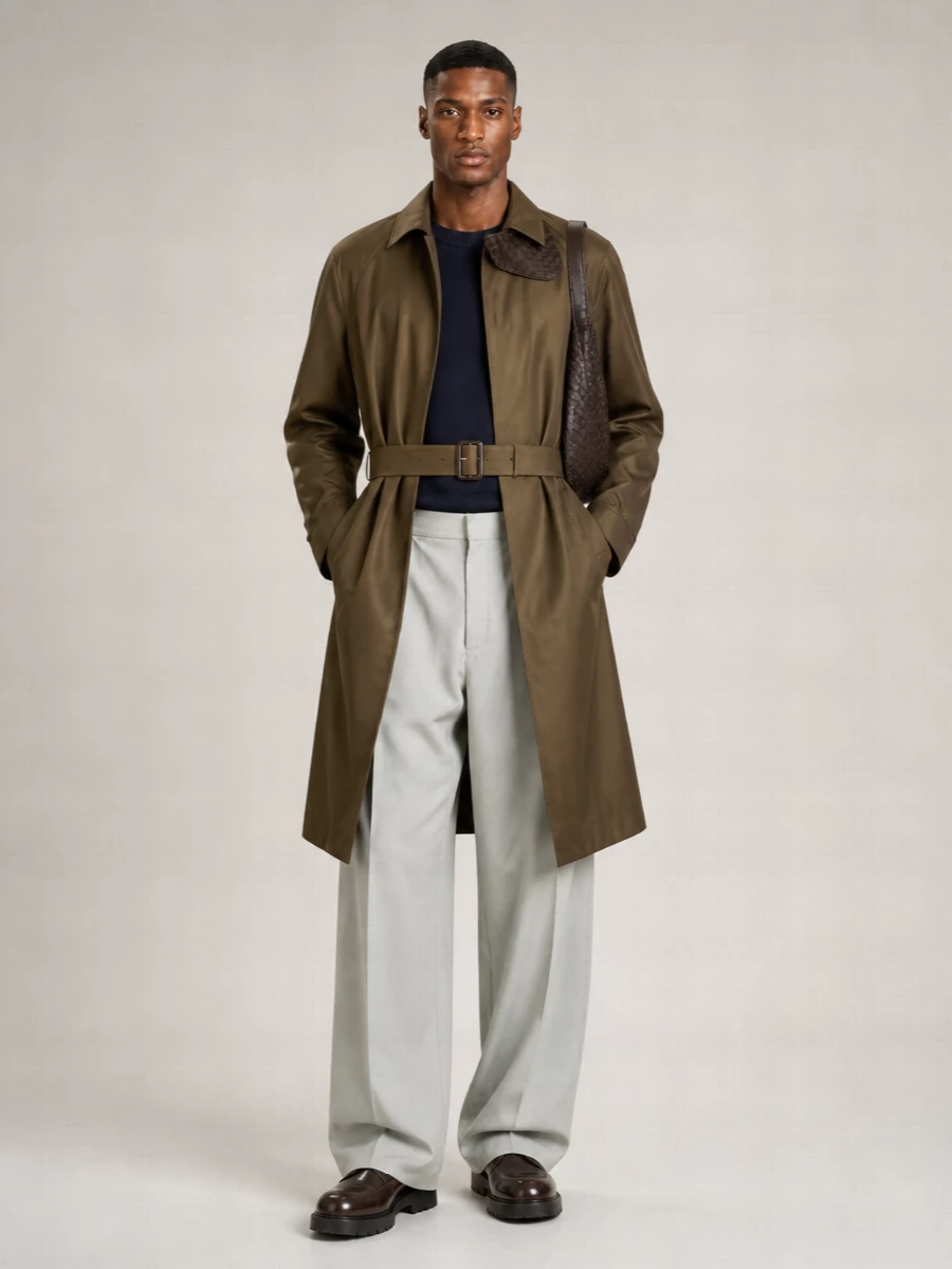 Bottega Veneta Leather Trench Coat