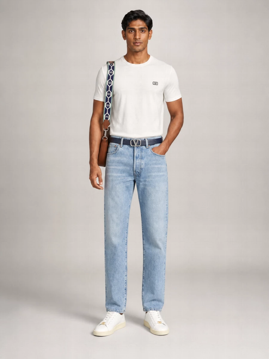 Valentino Denim Regular-Fit Straight-Leg Jeans