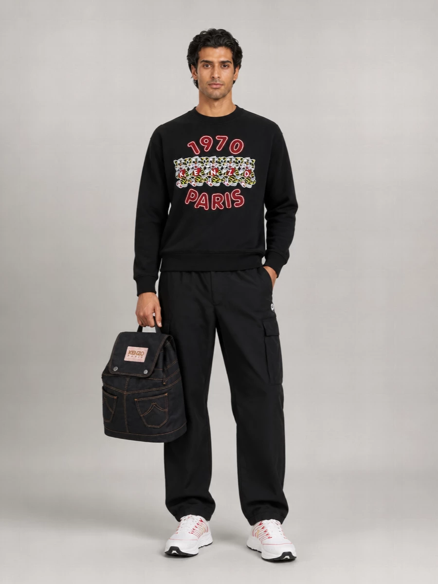 Kenzo Cotton Embroidered Crewneck Sweatshirt