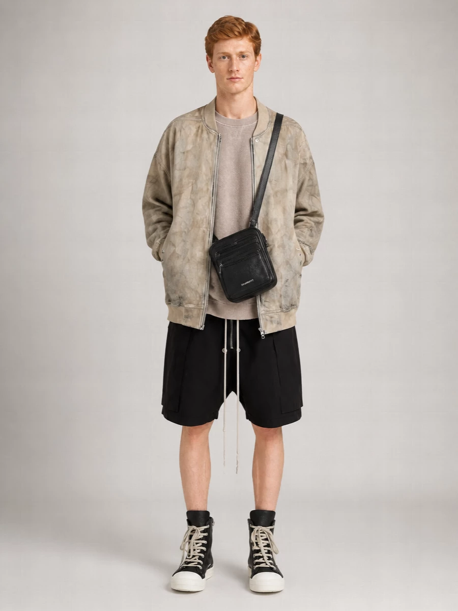 Rick Owens Drkshdw Oversized Cotton Single Breasted Coat