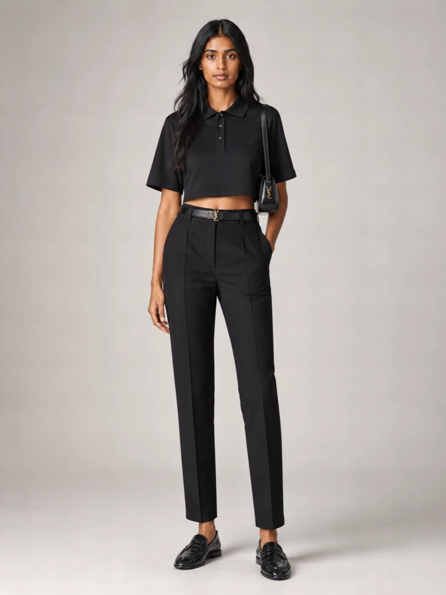 Saint Laurent Piqué Polo Shirt