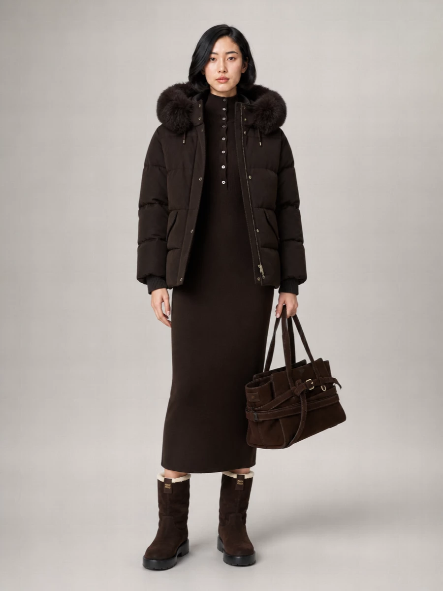 Moorer Wool Cashmere Quilted Down Coat