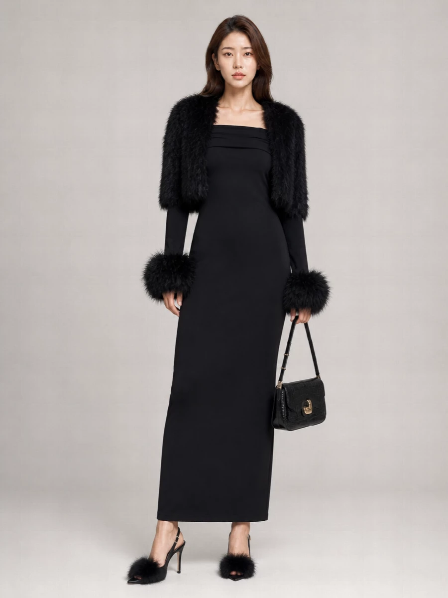 Yves Salomon Feather Down Cropped Jacket
