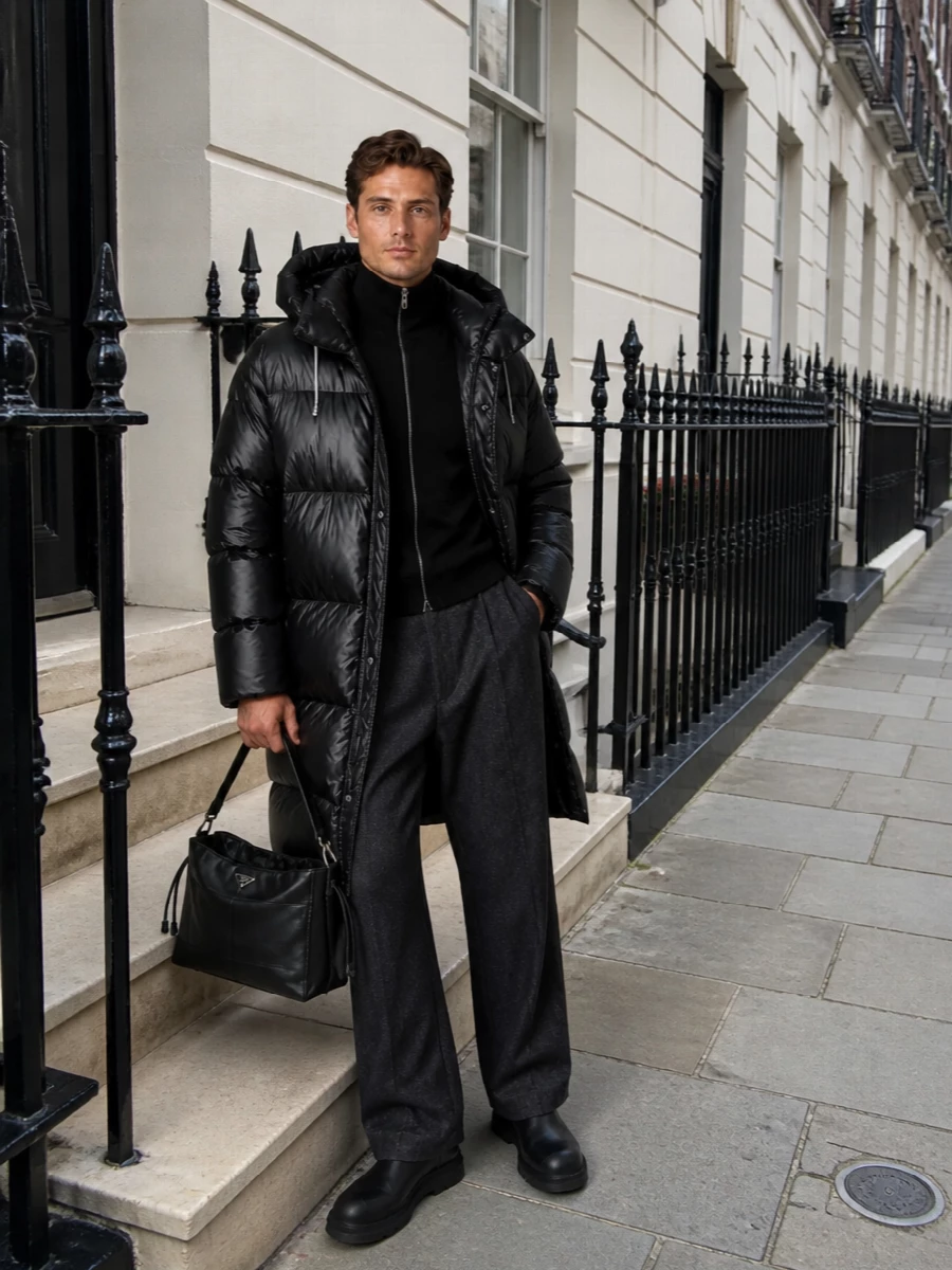 Jil sander parka wide trousers chelsea boots