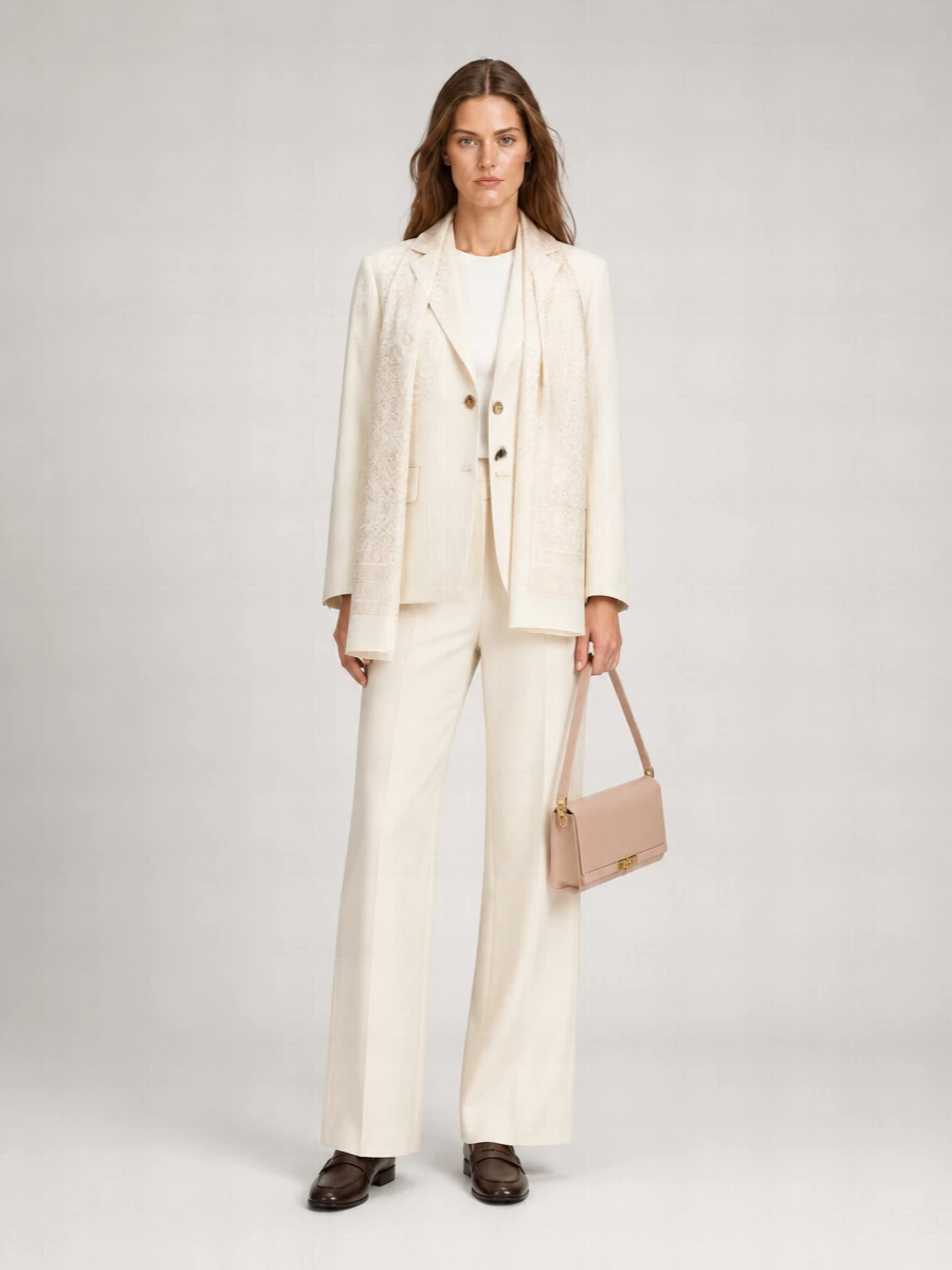 Dries Van Noten Embroidered Cotton Linen Blazer