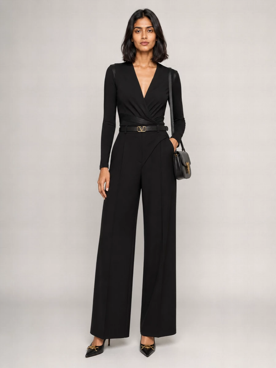 Versace Stretch Wool Tailored Trousers