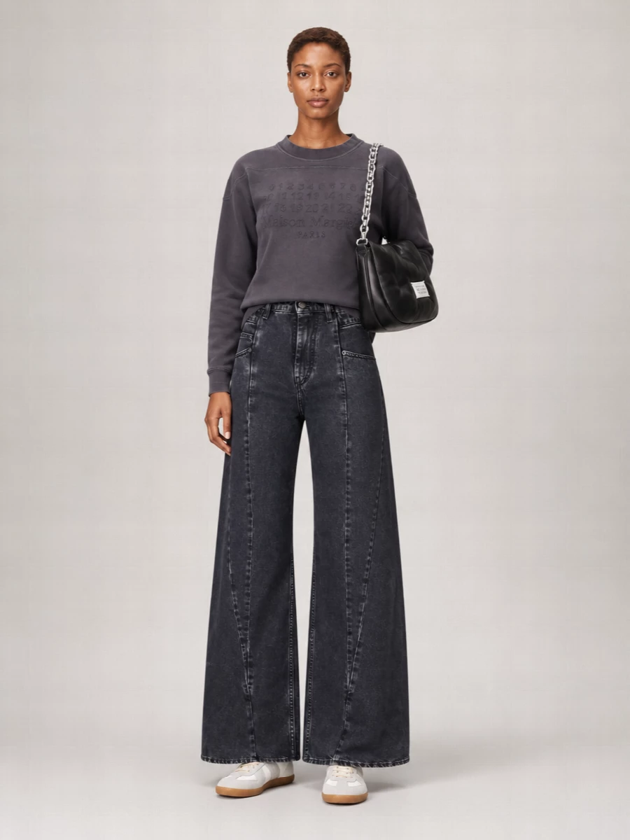 Maison Margiela Cotton Loose-Fit Ribbed Crew-Neck Sweatshirt