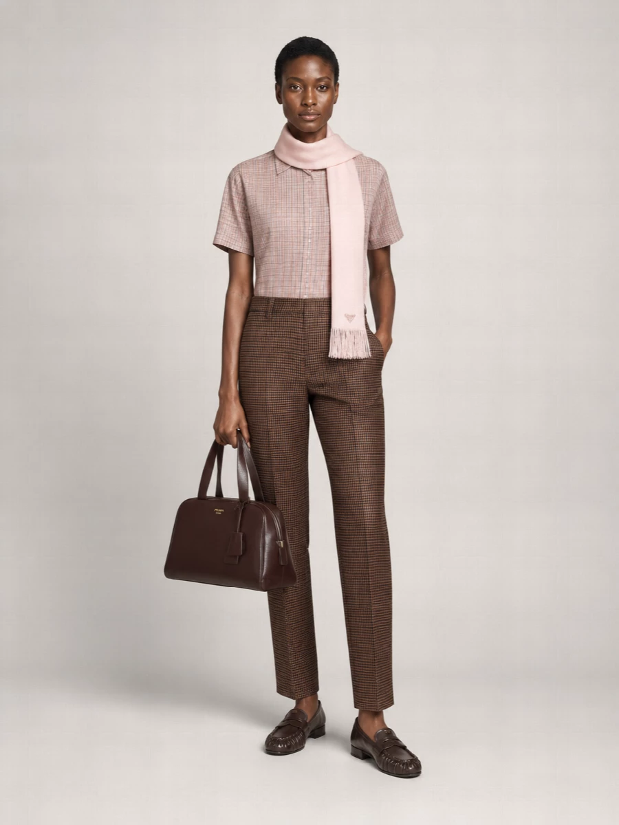 Prada Cotton Checked Short-Sleeve Bowling Shirt