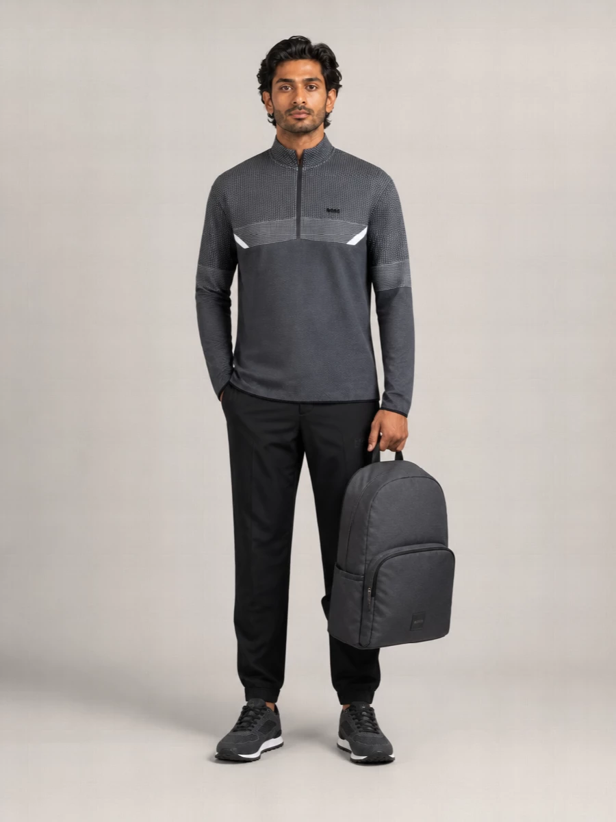 Boss High Neck Zip Sweatshirt