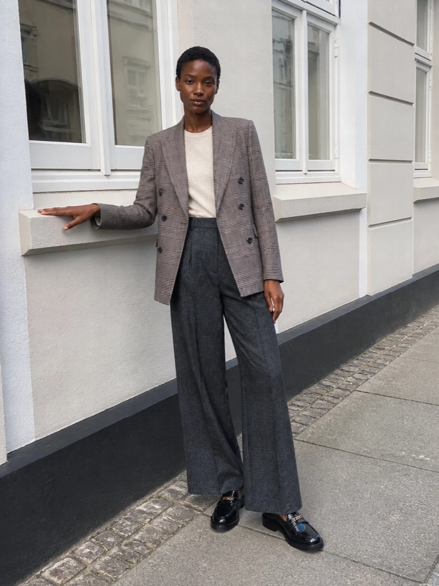 Tagliatore blazer wide leg trousers outfit