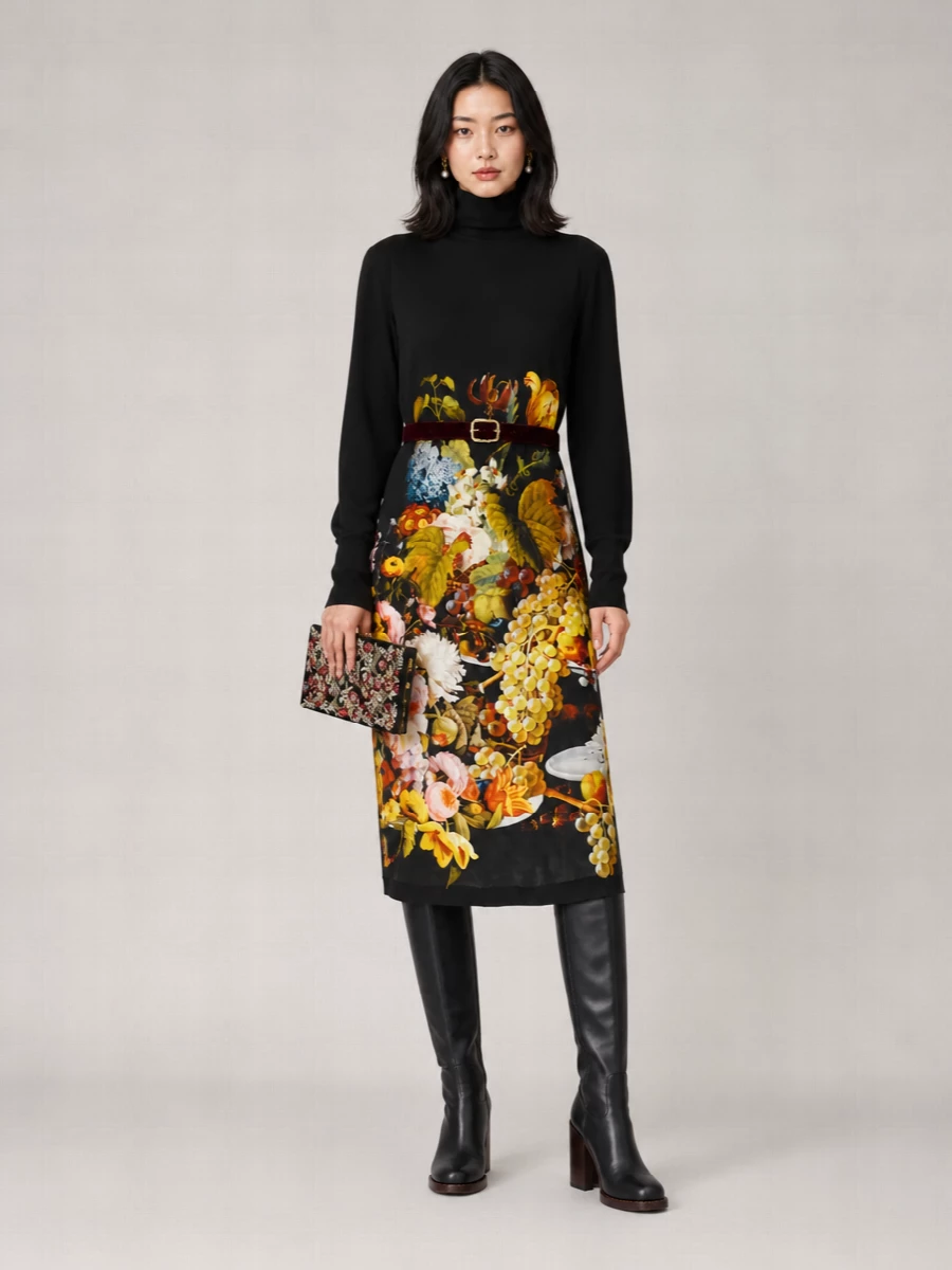 Dries Van Noten silk satin midi dress