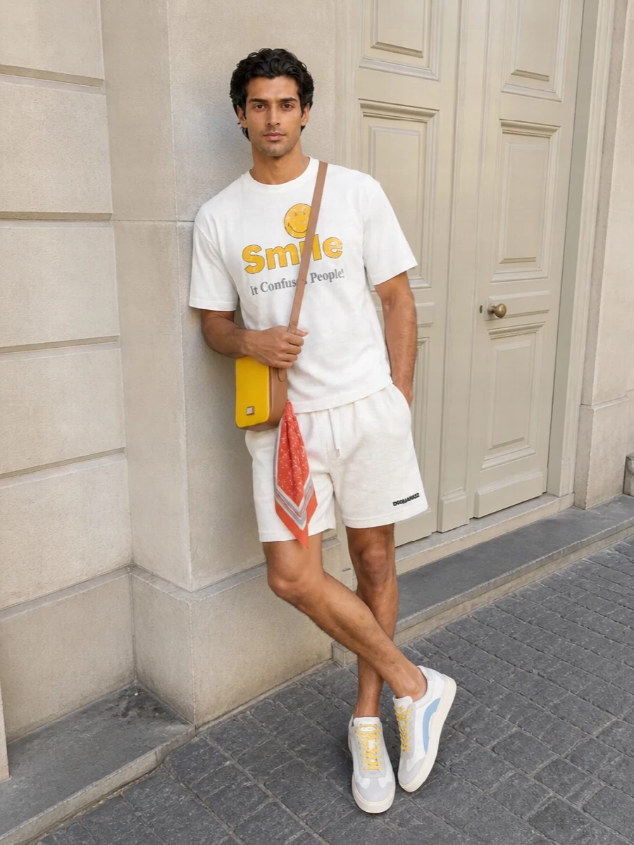 Dsquared2 graphic t shirt terry shorts outfit