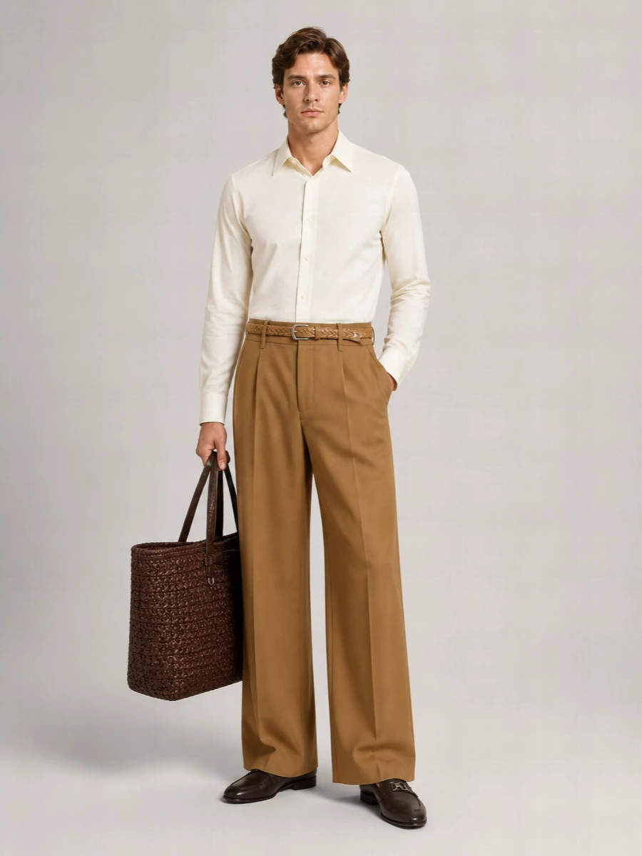 Dolce&Gabbana Virgin Wool Wide-Leg Tailored Trousers