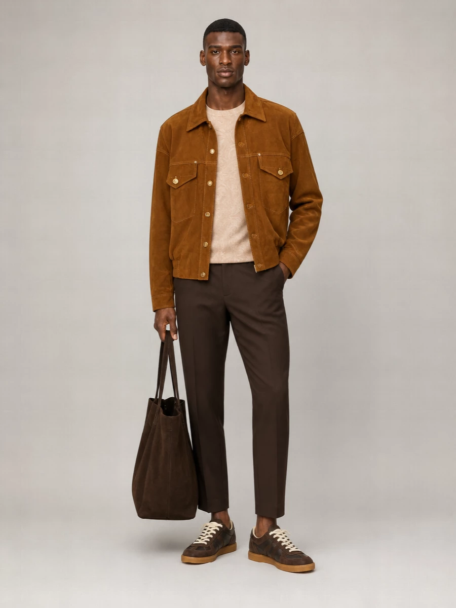 Saint Laurent Suede Large Tote Bag