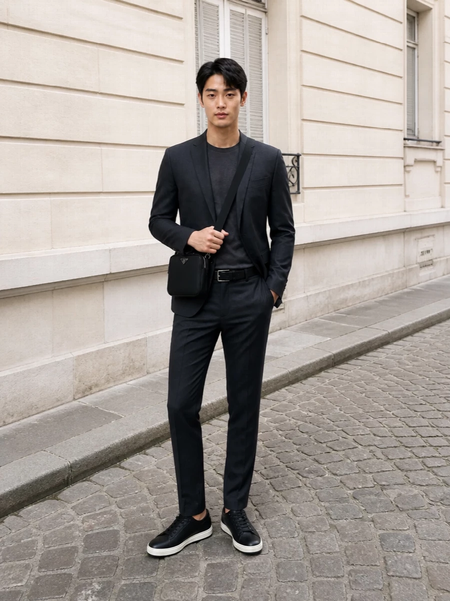 Dolce gabbana charcoal tee tailored trousers