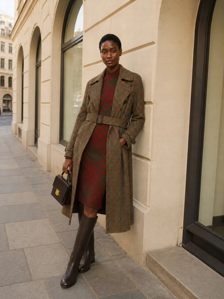 Burberry knit dress golden goose trench boots