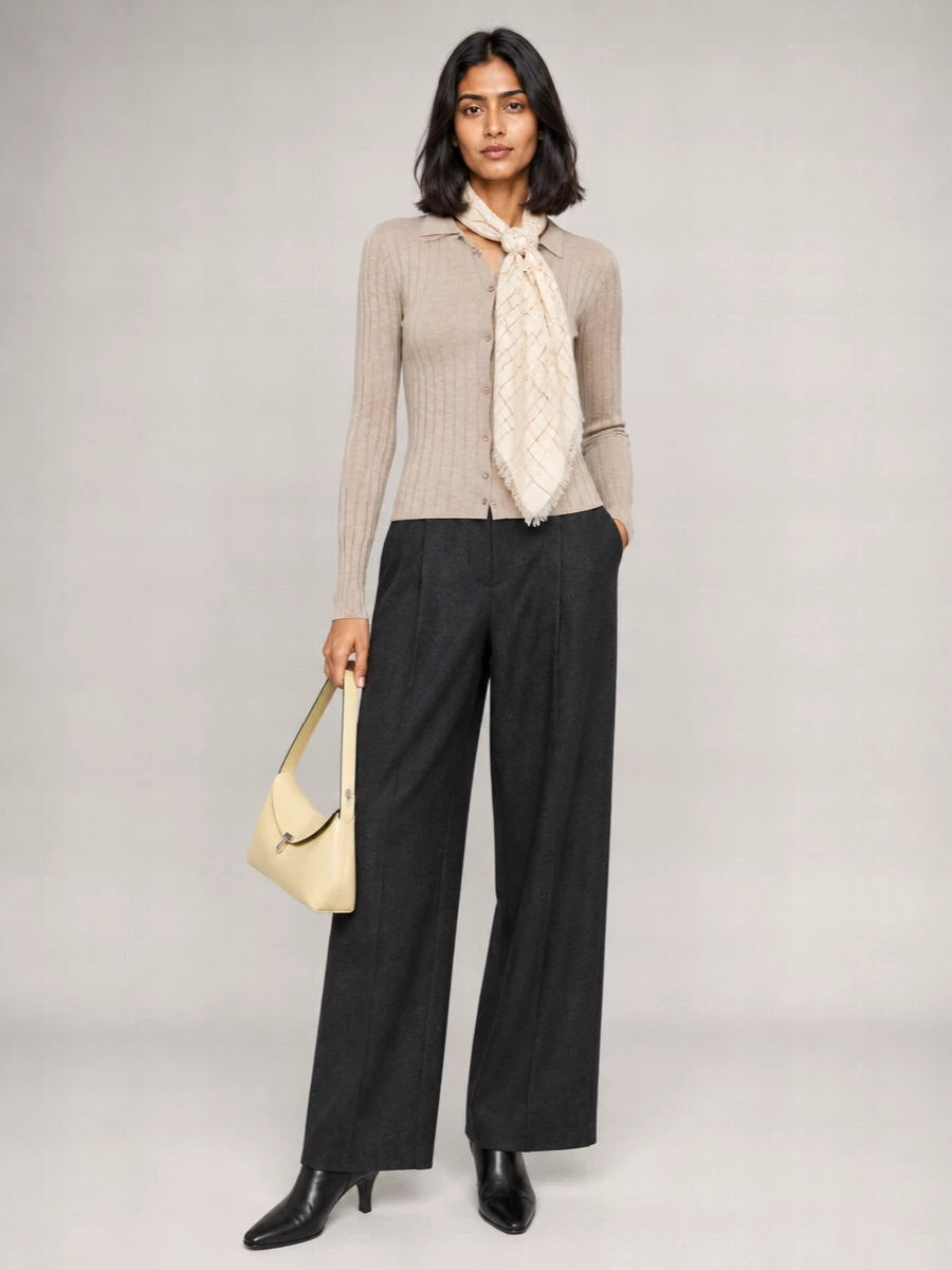 Totême cashmere silk fine-knit fitted long-sleeve cardigan