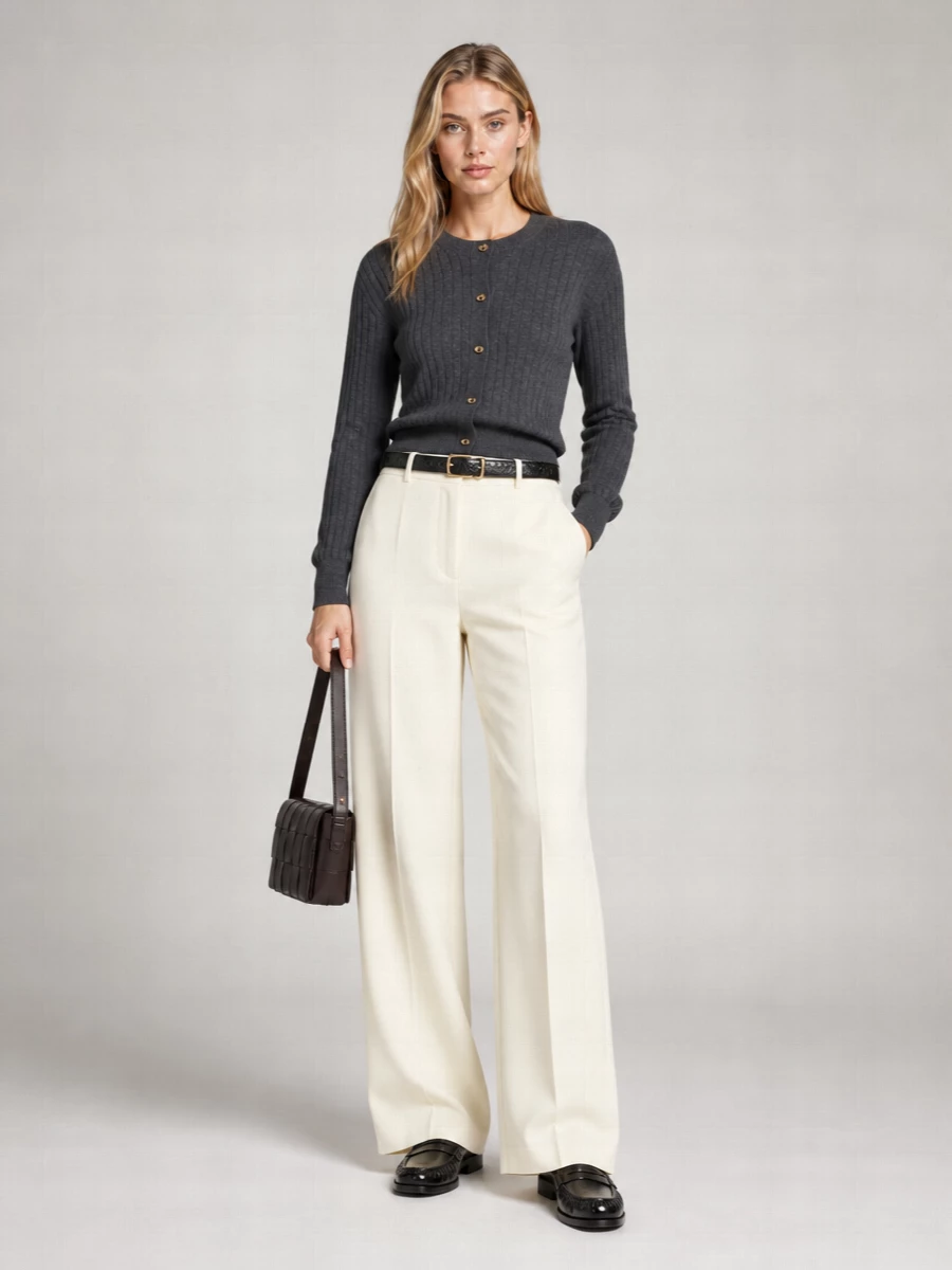 Bottega Veneta Ribbed Wool Cardigan