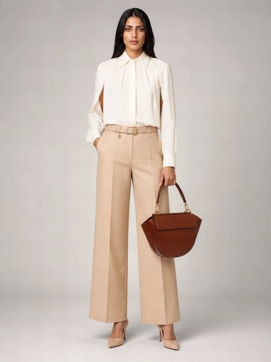 Max Mara Linen Regular-Fit Wide-Leg Trousers